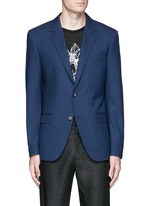 Main View -Click To Enlarge Slim fit notch lapel wool blazer