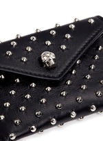 Detail View -Click To Enlarge Skull stud envelope leather card holder