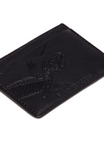 Detail View -Click To Enlarge Lizard skeleton debossed leather card holder