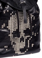 Detail View -Click To Enlarge Pixel skull stud leather backpack