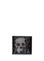 Main View -Click To Enlarge Stud pixel skull leather bifold wallet