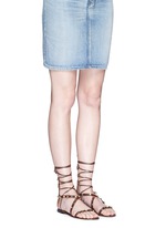 Figure View -Click To Enlarge 'Rockstud Rolling' cabochon leather gladiator sandals