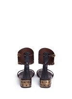 Back View -Click To Enlarge Stud tribal relief leather sandals