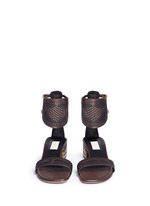 Front View -Click To Enlarge Stud tribal relief leather sandals