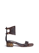 Main View -Click To Enlarge Stud tribal relief leather sandals