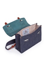 Detail View -Click To Enlarge Zazie leather denim mini satchel