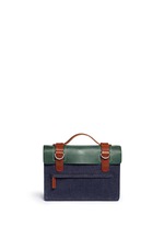Back View -Click To Enlarge Zazie leather denim mini satchel