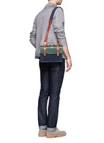 Figure View -Click To Enlarge Zazie leather denim mini satchel