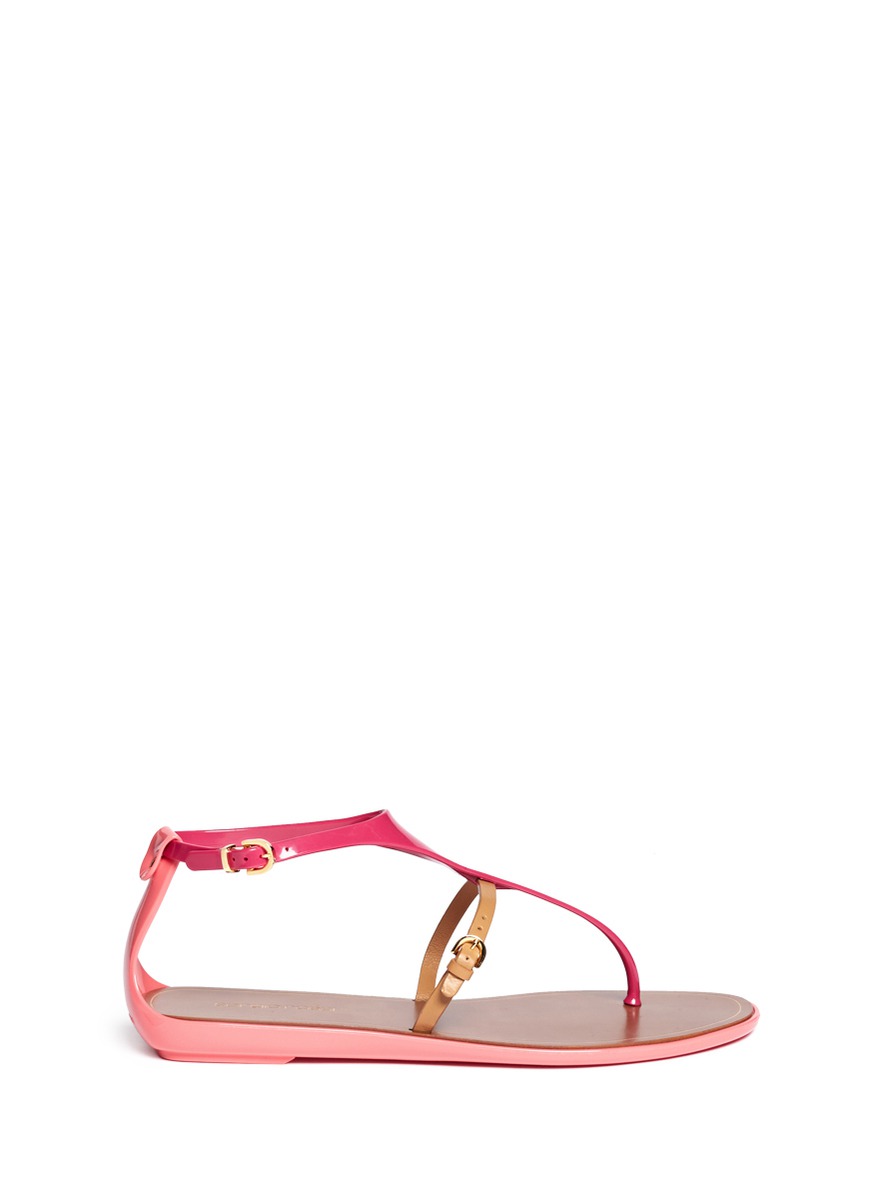 ROSSI - Cleo leather strap jelly sandals - on SALE | Pink Sandals ...