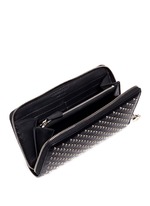 Detail View -Click To Enlarge Skull charm stud leather continental wallet