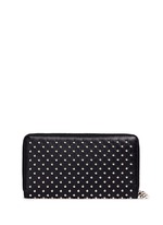 Figure View -Click To Enlarge Skull charm stud leather continental wallet