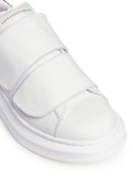 Detail View -Click To Enlarge Chunky outsole suede trim leather sneakers