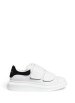 Main View -Click To Enlarge Chunky outsole suede trim leather sneakers