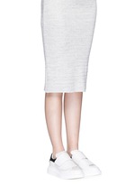 Figure View -Click To Enlarge Chunky outsole suede trim leather sneakers