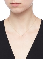 Detail View -Click To Enlarge 'Three Stone' diamond 18k yellow gold necklace