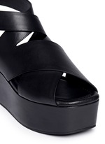 Detail View -Click To Enlarge 'Rudy' crisscross leather platform sandals