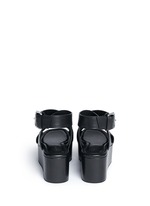 Back View -Click To Enlarge 'Rudy' crisscross leather platform sandals