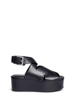 Main View -Click To Enlarge 'Rudy' crisscross leather platform sandals
