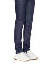 Figure View -Click To Enlarge 'Molecular Runner' nubuck leather mesh sneakers