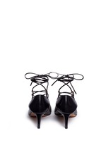 Back View -Click To Enlarge 'Rockstud' caged lace-up leather pumps