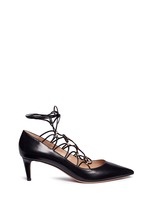 Main View -Click To Enlarge 'Rockstud' caged lace-up leather pumps