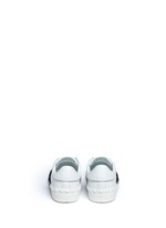 Back View -Click To Enlarge Open leather slip-on sneakers