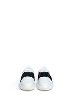 Figure View -Click To Enlarge Open leather slip-on sneakers