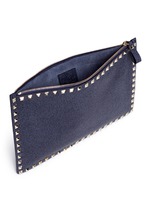 Detail View -Click To Enlarge 'Rockstud' large leather flat zip pouch