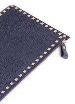 Detail View -Click To Enlarge 'Rockstud' large leather flat zip pouch