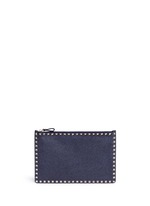 Main View -Click To Enlarge 'Rockstud' large leather flat zip pouch
