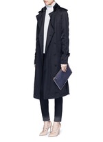 Figure View -Click To Enlarge 'Rockstud' large leather flat zip pouch