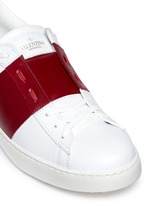 Detail View -Click To Enlarge Colourblock leather stud sneakers