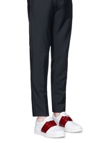 Figure View -Click To Enlarge Colourblock leather stud sneakers