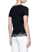 Back View -Click To Enlarge 'Lilany' scalloped lace hem wool sweater