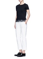 Figure View -Click To Enlarge 'Lilany' scalloped lace hem wool sweater