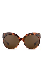 Main View -Click To Enlarge 22k gold caged titanium temple oversize tortoiseshell acetate sunglasses