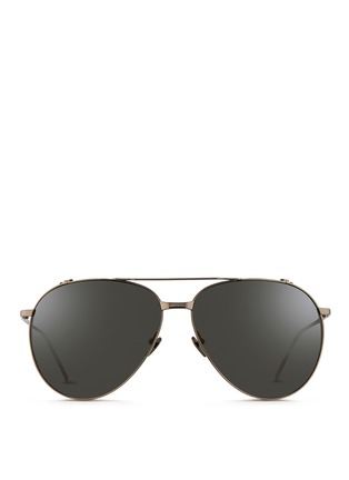 首图 - 点击放大 首图 - 点击放大 - LINDA FARROW VINTAGE - Titanium blinker aviator sunglasses