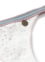 Detail View -Click To Enlarge 'Room Service' stripe elastic lace thong