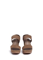 Front View -Click To Enlarge 'Fiona' suede platform wedge sandals