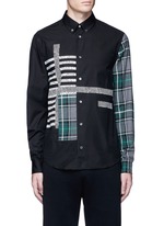 Main View -Click To Enlarge Check plaid patchwork cotton shirt
