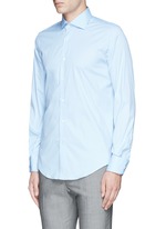 Front View -Click To Enlarge Slim fit stretch cotton poplin shirt
