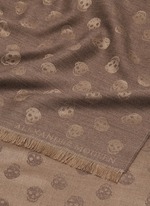 Detail View -Click To Enlarge Skull jacquard wool-silk scarf
