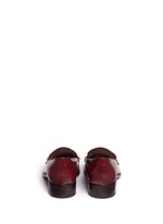 Back View -Click To Enlarge Stud kiltie vamp leather loafers
