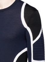 Detail View -Click To Enlarge Biker ribbing Merino wool sweater