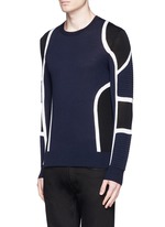 Front View -Click To Enlarge Biker ribbing Merino wool sweater