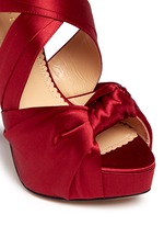 Detail View -Click To Enlarge 'Andrea' silk satin platform sandals