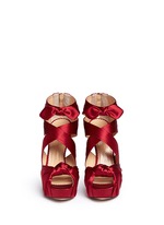 Front View -Click To Enlarge 'Andrea' silk satin platform sandals