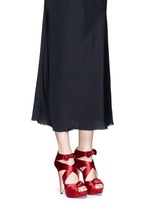 Figure View -Click To Enlarge 'Andrea' silk satin platform sandals