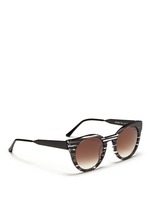 Figure View -Click To Enlarge 'Creamily' stripe acetate metal temple sunglasses