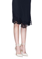 Figure View -Click To Enlarge 'Love Latch' grommet wraparound ankle strap leather pumps